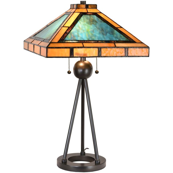 LumiLamp 5LL-6164 Lampa stołowa Tiffany 61x61x73 cm E27-max 2x60W zielony, brązowy