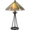 LumiLamp 5LL-6165 Lampa stołowa Tiffany Ø 50x73 cm E27-max 2x60W zielony, brązowy, beżowy