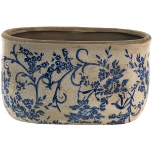 Clayre & Eef 6CE1398L Indoor Flowerpot Blue, White...