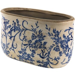 Clayre & Eef 6CE1398L Indoor Flowerpot Blue, White...