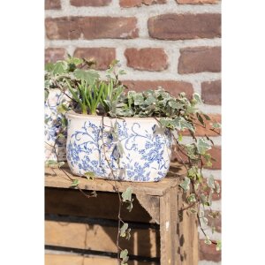 Clayre & Eef 6CE1398L Indoor Flowerpot Blue, White 22x12x13 cm