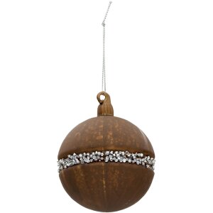 Clayre & Eef 6GL3271 Christmas Balls Set of 4 Brown...