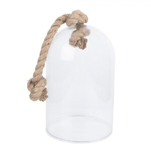 Clayre & Eef 6GL3367 Szklany Bell Jar czarny 17x17x28 cm