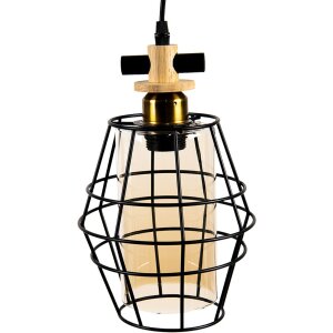 Clayre & Eef 6LMP755 Lampa wisząca czarna 18x18x31 cm...