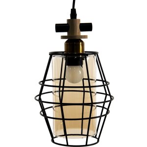 Clayre & Eef 6LMP755 Lampa wisząca czarna 18x18x31 cm E27-max 1x40W