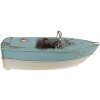 Clayre & Eef 6Y4609 Deco Mini Model Boat Turquoise 24x11x9 cm