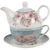 Clayre & Eef pectefo Tea for One Blue, White 16x10x14 cm - 400 ml - 250 ml