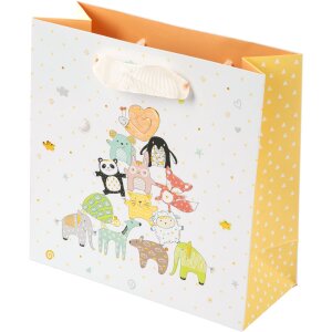 Gold Book Animal Pyramid Gift Bag 18x10x25 cm