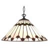 Clayre & Eef 5LL-6176 Lampa wisząca Tiffany biały, brązowy Ø 40 cm E27-max 1x60W