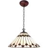 Clayre & Eef 5LL-6176 Lampa wisząca Tiffany biały, brązowy Ø 40 cm E27-max 1x60W