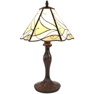 Clayre & Eef 5LL-6189 Lampa stołowa Tiffany beżowy,...