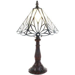 Clayre & Eef 5LL-6191 Lampa stołowa Tiffany biały,...