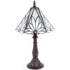 Clayre & Eef 5LL-6191 Lampa stołowa Tiffany biały, brązowy Ø 20x34 cm E14-max 1x25W