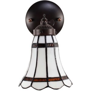 Clayre & Eef 5LL-6205 Lampa ścienna Tiffany biały, czerwony 17x12x23 cm E14-max 1x40W