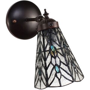 Clayre & Eef 5LL-6208 Lampa ścienna Tiffany szary,...