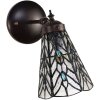 Clayre & Eef 5LL-6208 Lampa ścienna Tiffany szary, niebieski 17x12x23 cm E14-max 1x40W