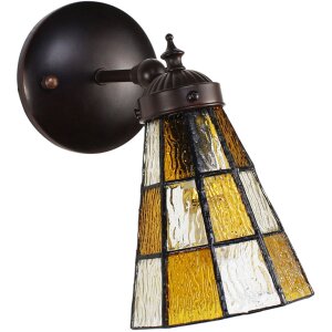 Clayre & Eef 5LL-6209 Lampa ścienna Tiffany brązowy,...