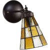 Clayre & Eef 5LL-6209 Lampa ścienna Tiffany brązowy, biały 17x12x23 cm E14-max 1x40W