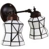 Clayre & Eef 5LL-6211 Lampa ścienna Tiffany zielony, biały 30x23x23 cm E14-max 2x25W