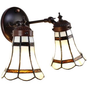 Clayre & Eef 5LL-6212 Lampa ścienna Tiffany biały,...