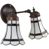 Clayre & Eef 5LL-6212 Lampa ścienna Tiffany biały, czerwony 30x23x23 cm E14-max 2x25W