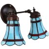 Clayre & Eef 5LL-6213 Lampa ścienna Tiffany niebieska, czerwona 30x23x23 cm E14-max 2x25W