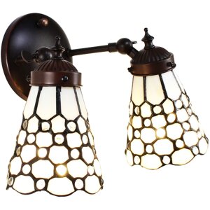 Clayre & Eef 5LL-6214 Lampa ścienna Tiffany biała...