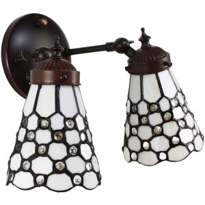 Clayre & Eef 5LL-6214 Lampa ścienna Tiffany biała...