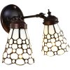 Clayre & Eef 5LL-6214 Lampa ścienna Tiffany biała 30x23x23 cm E14-max 2x25W