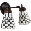 Clayre & Eef 5LL-6214 Lampa ścienna Tiffany biała 30x23x23 cm E14-max 2x25W