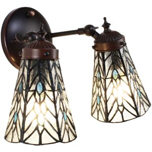 Clayre & Eef 5LL-6215 Lampa ścienna Tiffany szary,...