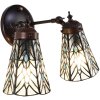 Clayre & Eef 5LL-6215 Lampa ścienna Tiffany szary, niebieski 30x23x23 cm E14-max 2x25W