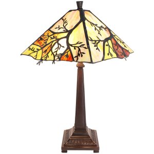 Clayre & Eef 5LL-6226 Lampa stołowa Tiffany brązowy,...