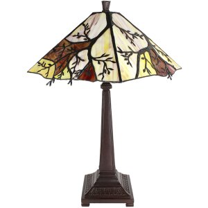 Clayre & Eef 5LL-6226 Lampa stołowa Tiffany brązowy,...