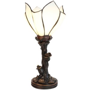 Clayre & Eef 5LL-6231 Lampa stołowa Tiffany Flower White