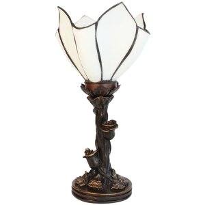 Clayre & Eef 5LL-6231 Lampa stołowa Tiffany Flower White