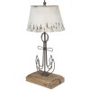 Clayre & Eef 5LMC0016 Lampa stołowa beżowa, brązowa Ø 35x79 cm