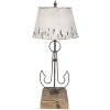 Clayre & Eef 5LMC0016 Lampa stołowa beżowa, brązowa Ø 35x79 cm