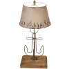 Clayre & Eef 5LMC0016 Lampa stołowa beżowa, brązowa Ø 35x79 cm