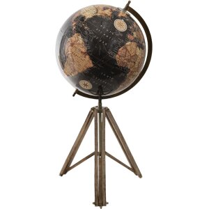 Clayre & Eef 64934 Globe Deco Black, Brown 31x31x67 cm