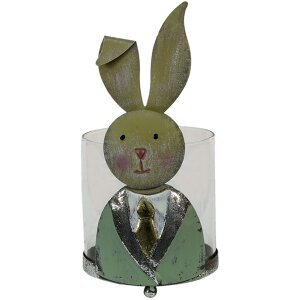 Clayre & Eef 64995 Lantern Rabbit Green, White, Pink...