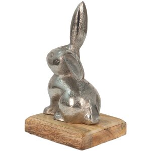 Clayre & Eef 6AL0056M Deco Rabbit kolor srebrny 11x10x20 cm