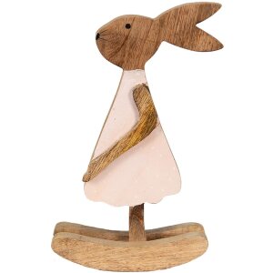 Clayre & Eef 6H2151L Deco Rabbit Brown, Pink 17x7x33 cm