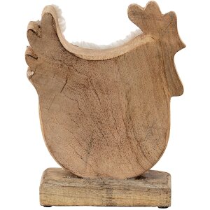 Clayre & Eef 6H2162M Deco Kogut biały, brązowy 15x5x19 cm