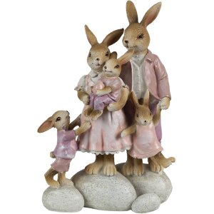 Clayre & Eef 6PR3540 Deco Rabbit Pink, Beige 11x6x18 cm