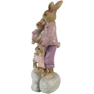 Clayre & Eef 6PR3540 Deco Rabbit Pink, Beige 11x6x18 cm