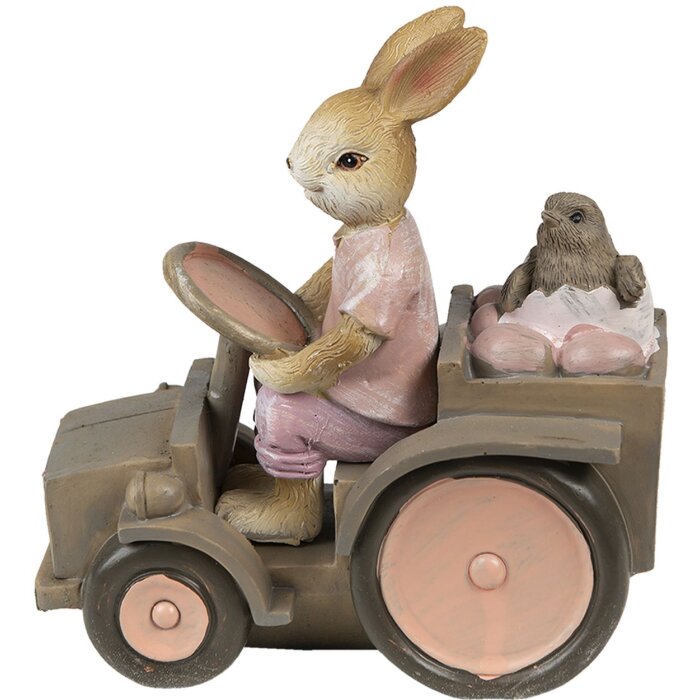 Clayre & Eef 6PR3554 Deco Rabbit Pink, Beige 13x7x12 cm