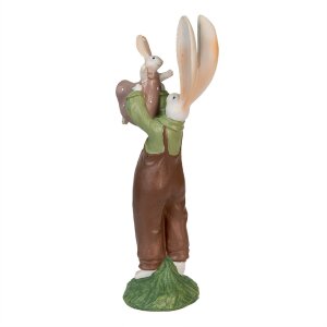 Clayre & Eef 6PR3566 Deco Rabbit Green, Pink 10x7x25 cm