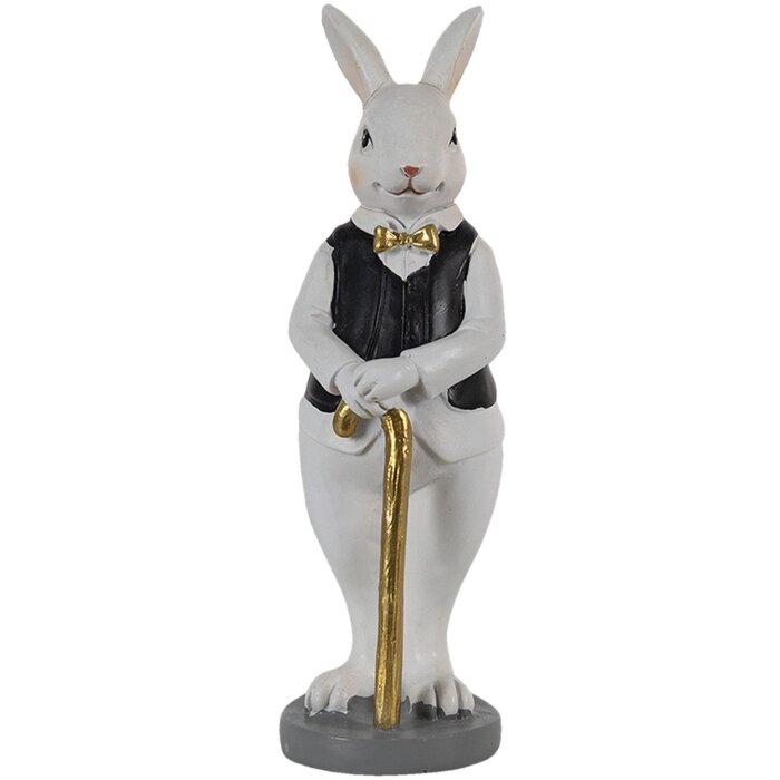 Clayre & Eef 6PR3584 Deco Rabbit Black, White 5x5x15 cm