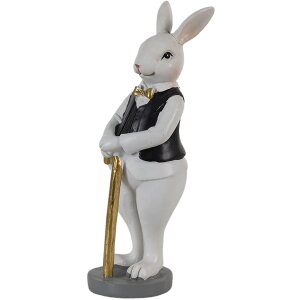 Clayre & Eef 6PR3584 Deco Rabbit Black, White 5x5x15 cm